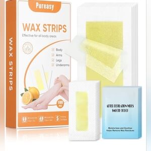 100 PCS Wax Strips for Hair Removal: 40 Facial 60 Body Hair Removal Waxing Kit